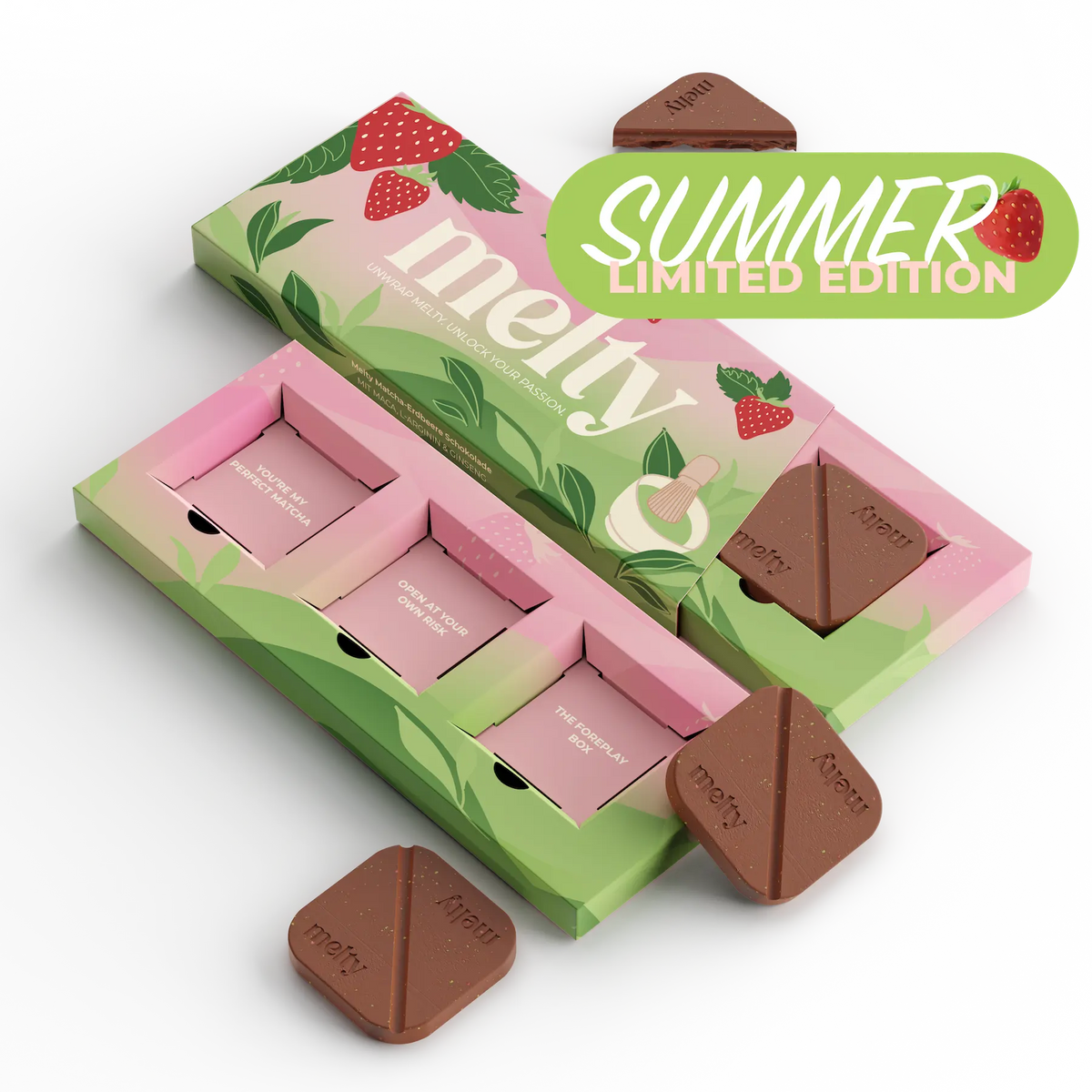 Aphrodisierende Weiße Schokolade Erdbeer/Matcha (Limited Edition)